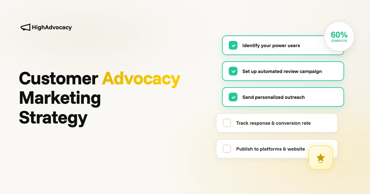 Customer advocacy marketing strategy checklist illustration for B2B SaaS teams