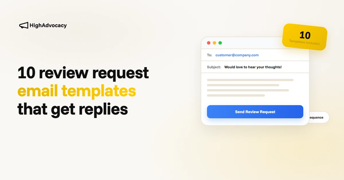 Email templates for requesting customer reviews