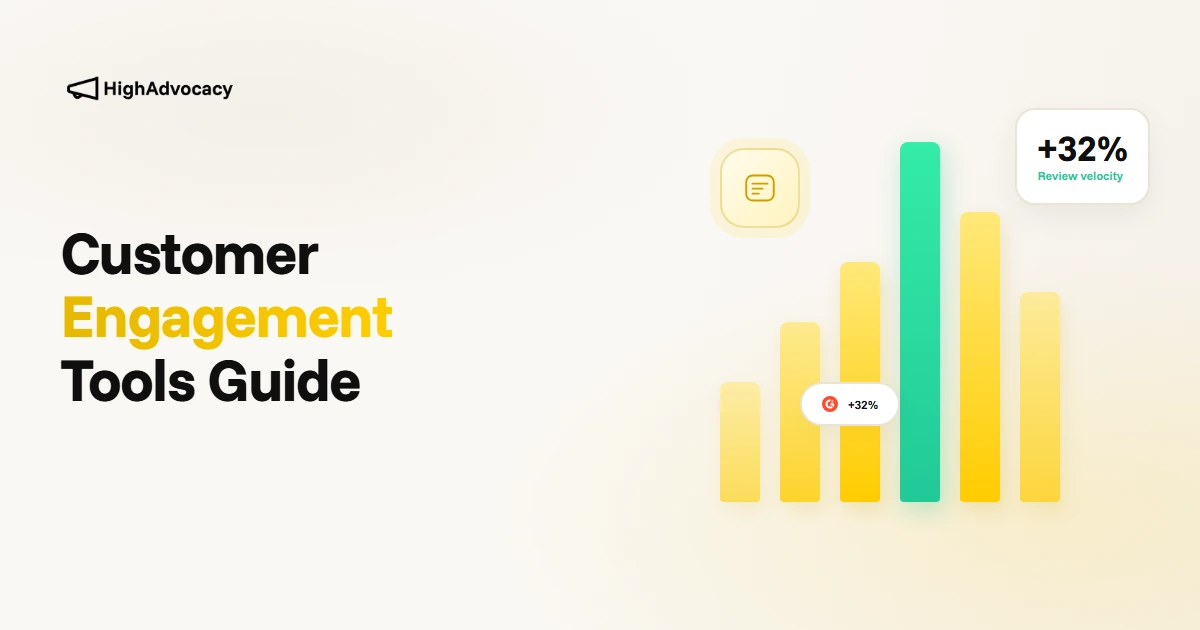 Customer engagement tools stack showing the path from engagement to advocacy for B2B SaaS